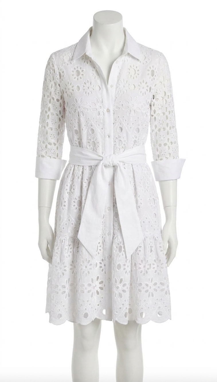 NEW GRETCHEN SCOTT eyelet la di da dress in white - Picture 1 of 2